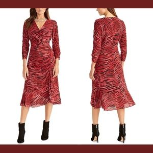 NWT $129 RACHEL Rachel Roy Anja‎ Animal Print Cascading Ruffle Dress [ SZ 2 ]
